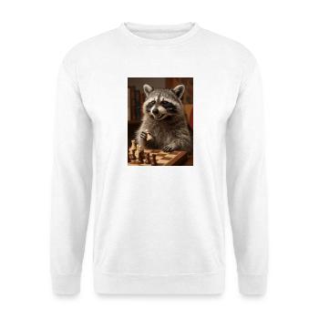 Raccoon playing chess - Unisex Sweatshirt - white - Front