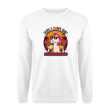 Einhorn Lustiger Saufen Party Spruch - Unisex Pullover - Weiß - Vorne