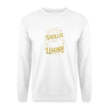 Je ne vieillis pas je deviens une légende - Sweat-shirt Unisexe - blanc - Devant