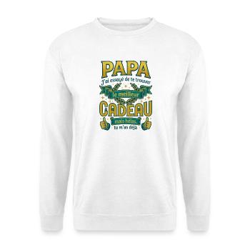 Papa Meilleur Cadeau C'est Moi Humour - Sweat-shirt Unisexe - blanc - Devant