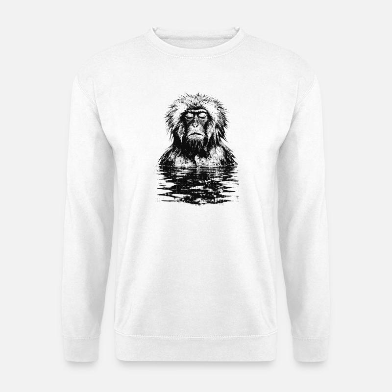 Onsen Makake Affe - Unisex Pullover - Weiß