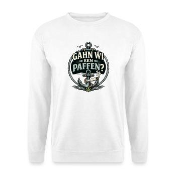 Plattdeutsch Kiffer Humor Nordsee Moin Spruch - Unisex Pullover - Weiß - Vorne