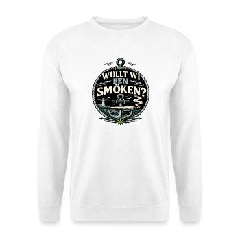 Plattdeutsch Kiffer Humor Nordsee Moin Spruch - Unisex Pullover - Weiß - Vorne