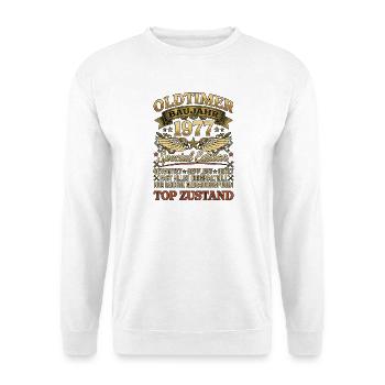 Oldtimer Baujahr 1977 Geburtstag Retro Biker - Unisex Pullover - Weiß - Vorne