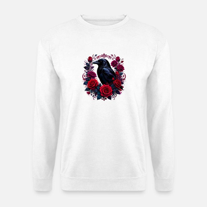 Rabe im Rosenkranz - Unisex Pullover - Weiß