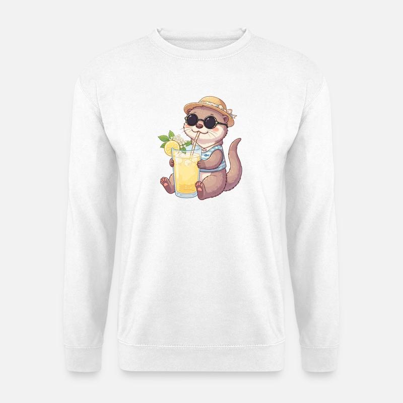 Summer Otter Lemonade Vibe - Unisex Sweatshirt - white