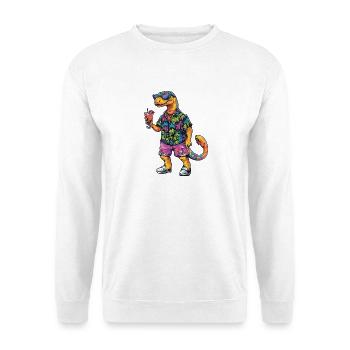 Dinosaur brontosaurus Comic Summer - Unisex Sweatshirt - white - Front