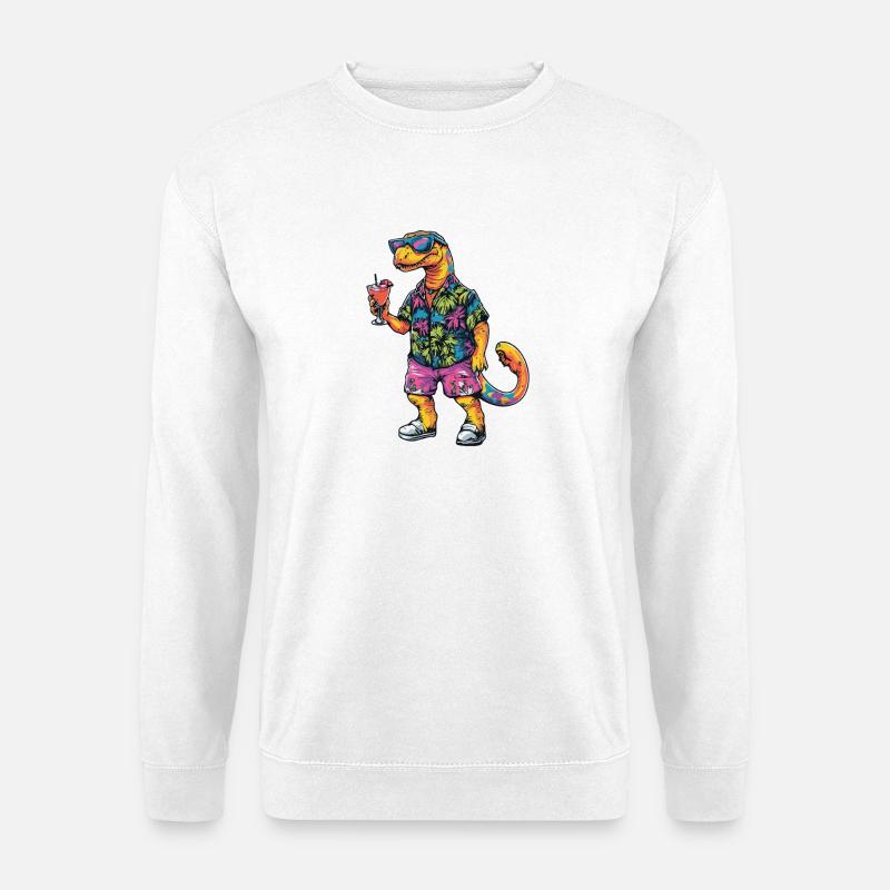 Dinosaurier brontosaurus Comic Sommer - Unisex Pullover - Weiß