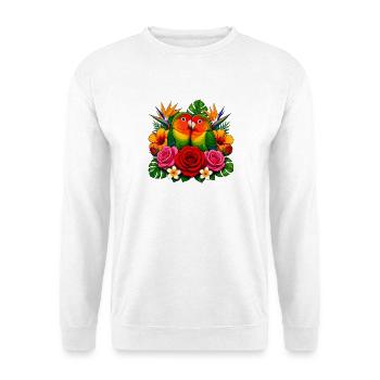 Love birds in a tropical paradise - Unisex Sweatshirt - white - Front
