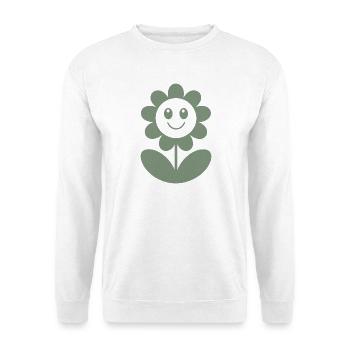 Funny flower full of happiness and good mood - Unisex Sweatshirt - white - Front