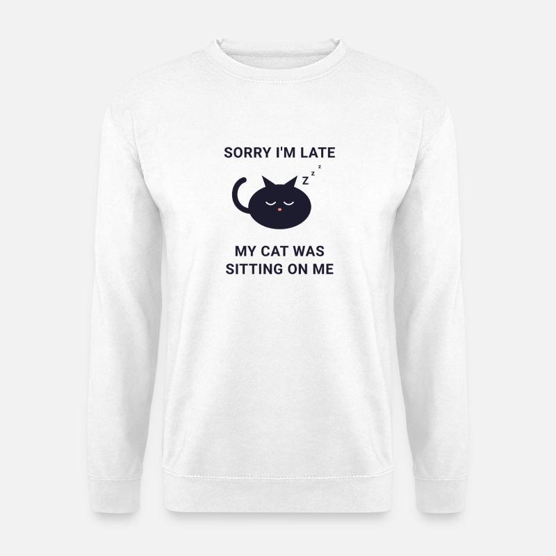 Late Cat Nap Excuse Tee - Unisex Sweatshirt - white