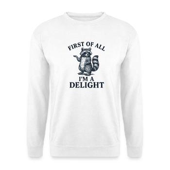 T-shirt du raton laveur qui dit délice - Sweat-shirt Unisexe - blanc - Devant