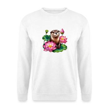 Water Otter in the Lotus Sea - Unisex Sweatshirt - white - Front