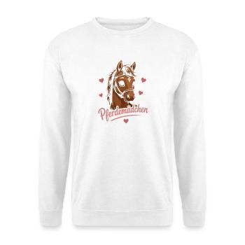 Pferdemädchen Herzglanz Pferd - Unisex Pullover - Weiß - Vorne