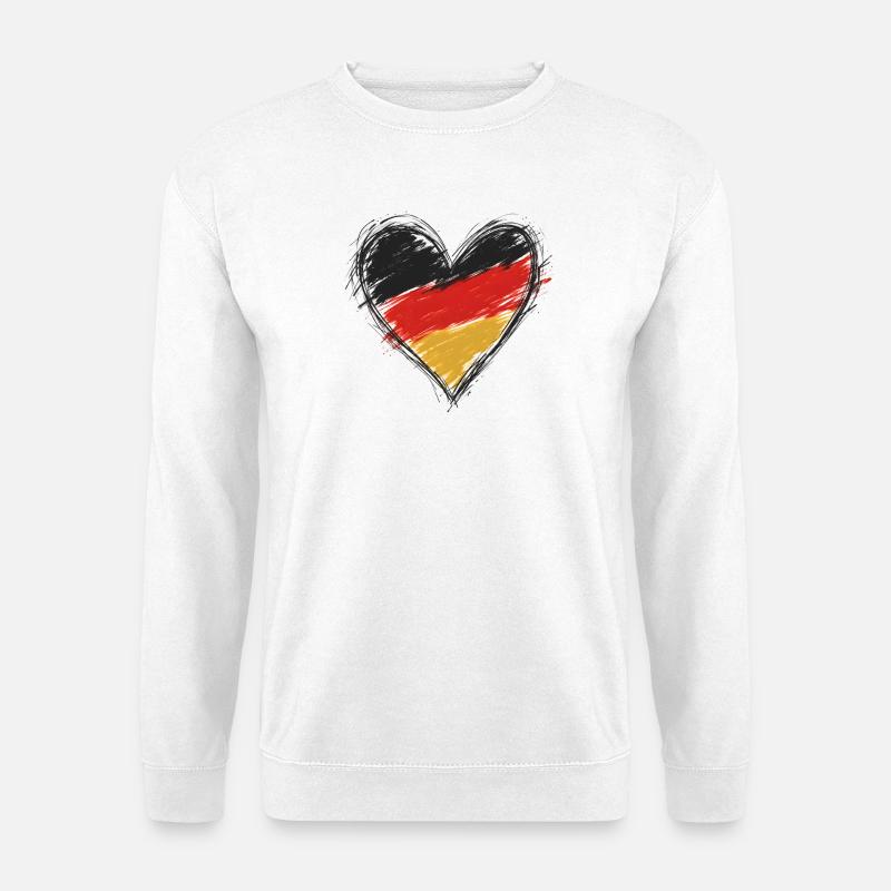 Herzflagge Deutschland - Unisex Pullover - Weiß