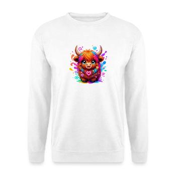 Yak coloré avec du cœur - Sweat-shirt Unisexe - blanc - Devant