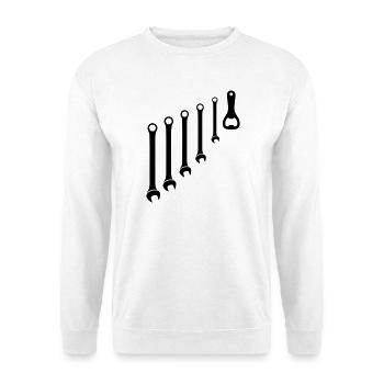 Jeu d’outils et mécanique de l’ouvre-bouteille - Sweat-shirt Unisexe - blanc - Devant