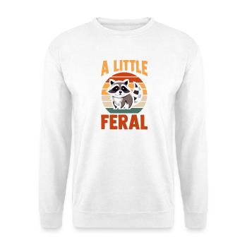 A Little Feral Raccoon Trash Panda - Unisex Pullover - Weiß - Vorne - Alina (178cm) & Michal (187cm)