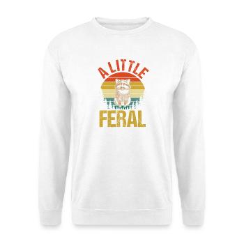 Trash Panda Raccoon A Little Feral - Unisex Pullover - Weiß - Vorne - Alina (178cm) & Michal (187cm)