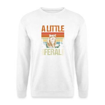 Trash Panda Raccoon A Little Feral - Unisex Pullover - Weiß - Vorne