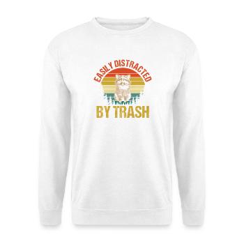 Trash Panda Raccoon - Unisex Pullover - Weiß - Vorne - Alina (178cm) & Michal (187cm)