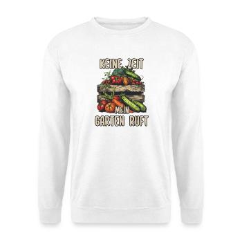 Gemüsebeet Gartenarbeit Hochbeet Kleingarten Humor - Unisex Pullover - Weiß - Vorne