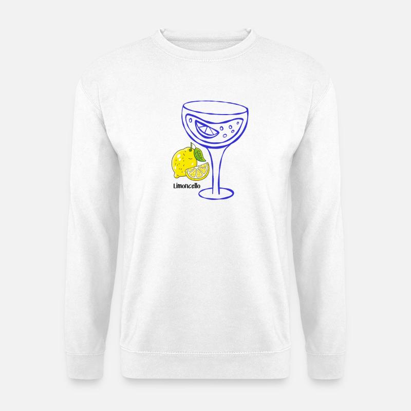 Zitronen-Cocktail Linienkunst - Limoncello - Unisex Pullover - Weiß