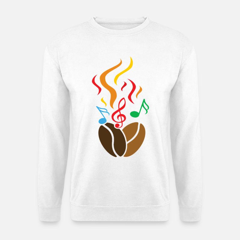 Kaffeebohnen mit Noten - Unisex Pullover - Weiß