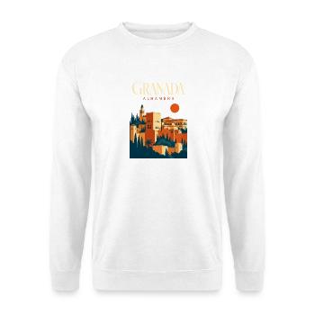 Granada Alhambra Travel Souvenir, Andalusia Spain - Unisex Pullover - Weiß - Vorne