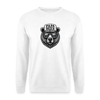 Papa Beer Father Bear Beer Humor Gift Idea - Unisex Sweatshirt - white - Front