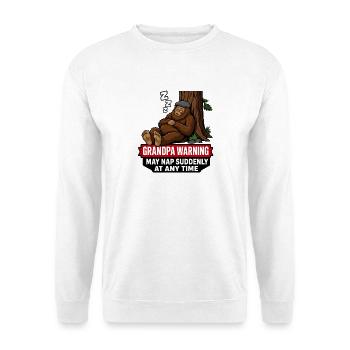 Bigfoot Grandpa Warning May Nap Suddenly at Any  - Unisex Sweatshirt - white - Front