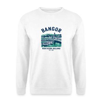 Bord de mer du port de la marina d’Irlande du Nord de Bangor - Sweat-shirt Unisexe - blanc - Devant