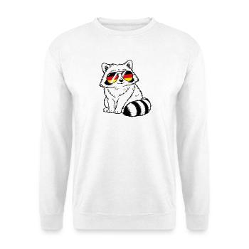  Deutsche flagge Waschbär deutsch Deutschland - Unisex Pullover - Weiß - Vorne