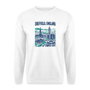 Sheffield England City Skyline With Landmarks - Unisex Sweatshirt - white - Front