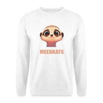 Meerkat Erdmännchen - Unisex Pullover - Weiß - Vorne - Alina (178cm) & Michal (187cm)