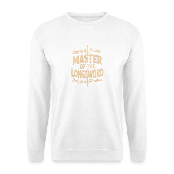 Meister des Langschwertes: Geschmiedet in der Tradition - Unisex Pullover - Weiß - Vorne - Alina (178cm) & Michal (187cm)
