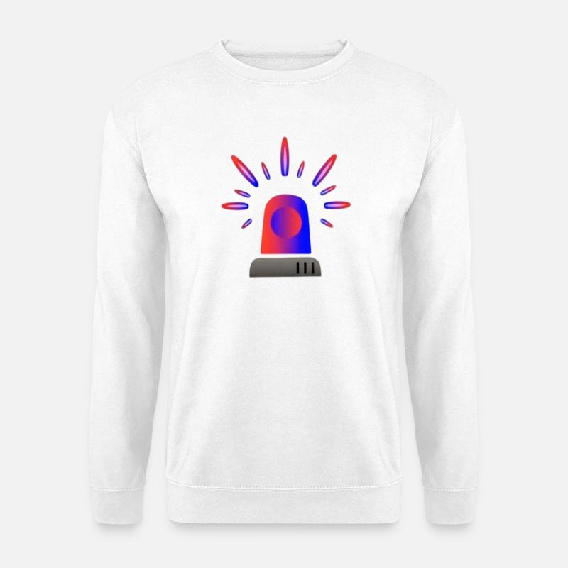 Rot-Blaue Sirene Warnleuchte - Unisex Pullover - Weiß