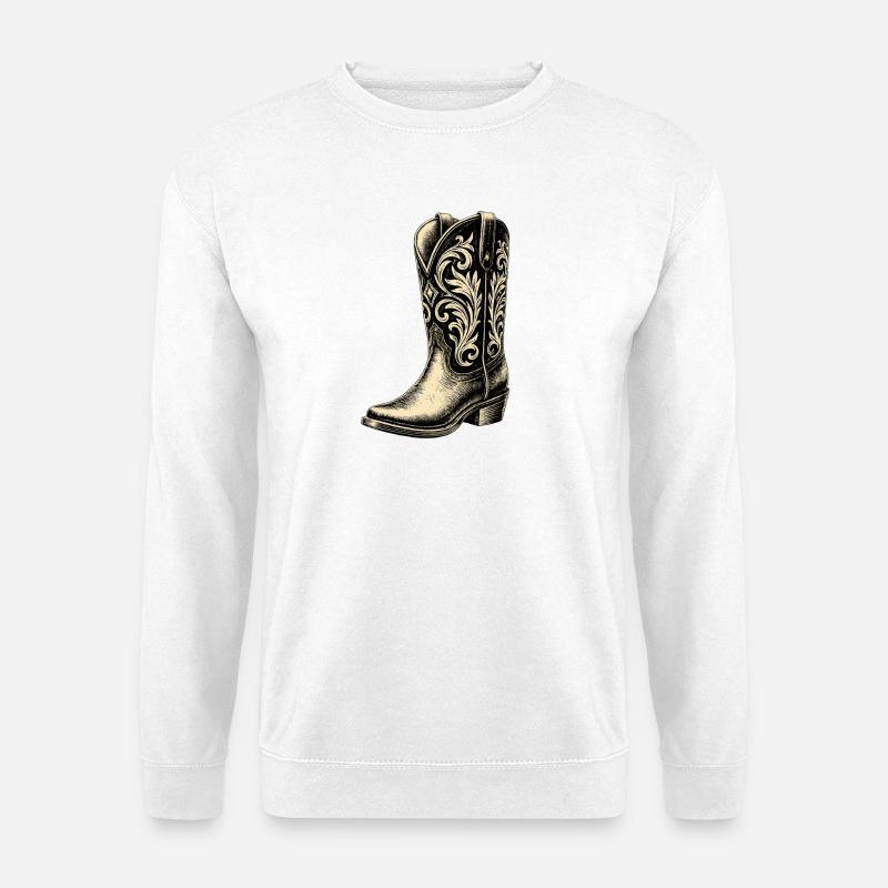 Bottes de cowboy - Sweat-shirt Unisexe - blanc