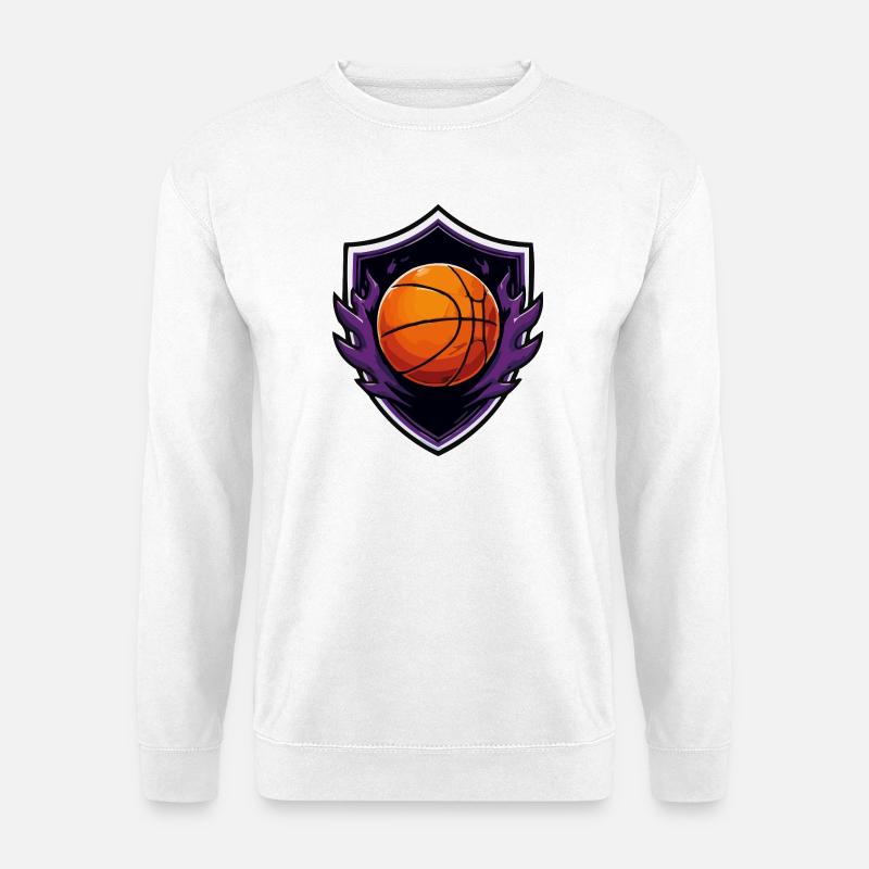 Basketballfeuer Schild - Unisex Pullover - Weiß