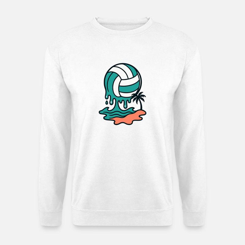 Tropfender Beachvolleyball - Unisex Pullover - Weiß