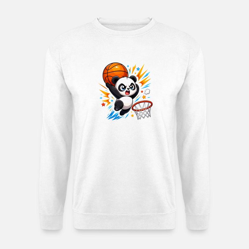 Powerful Panda Slam Dunk - Unisex Sweatshirt - white
