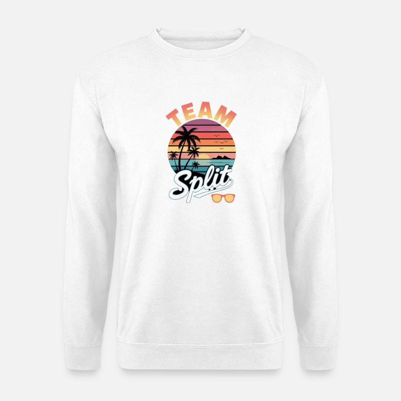 Team Split Sunset Tropics - Unisex Pullover - Weiß