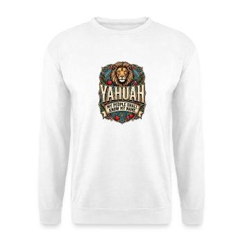 YAHUAH: My Name Banner - Unisex Sweatshirt - white - Front