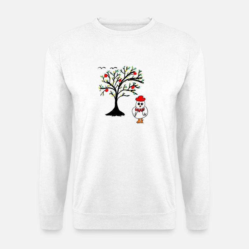Apfelbaum Huhn Henne Hühner Baum  - Unisex Pullover - Weiß