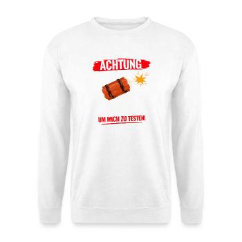 Heute solltest du mich besser nicht provozieren - Unisex Pullover - Weiß - Vorne - Alina (178cm) & Michal (187cm)