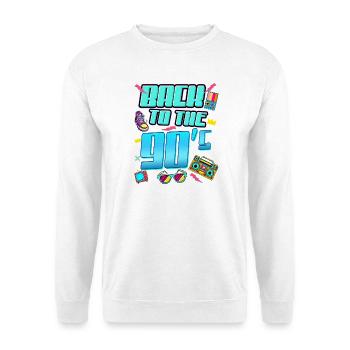 Back to the 90s Neon Retro - Unisex Pullover - Weiß - Vorne