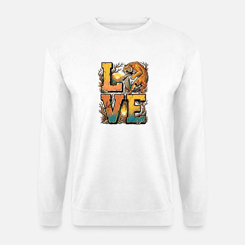 Löwe LOVE Dschungel-Style - Unisex Pullover - Weiß