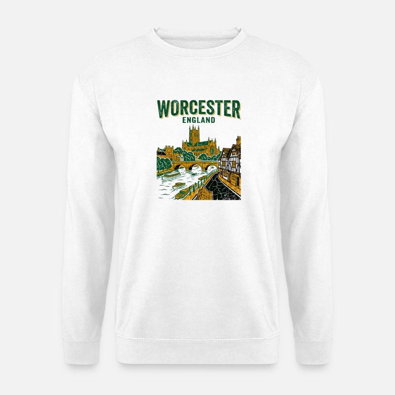 Worcester England Cathedral And River Severn - Unisex Pullover - Weiß