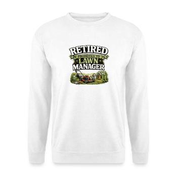 Ruhestand: Befördert zum  Rasen Manager mähen Gras - Unisex Pullover - Weiß - Vorne