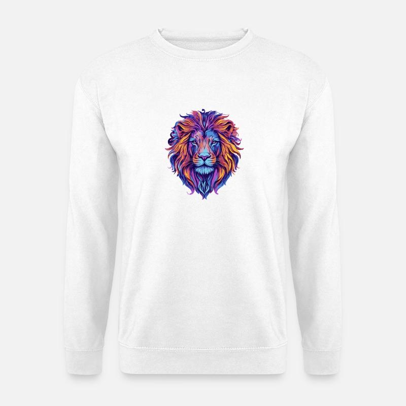 Löwe Bunt - Unisex Pullover - Weiß
